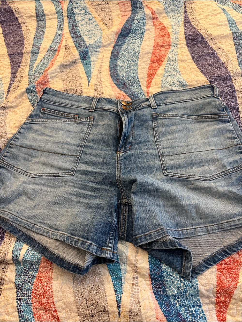Pilcro Washed Light Blue Denim Shorts